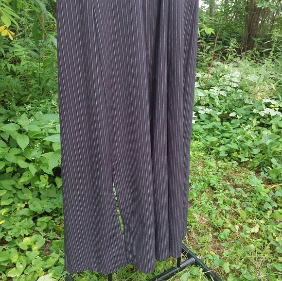 Vtg Longline Vest Dress Topper Pinstripe - Picture 7 of 7